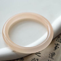 KarmaRipple's Authentic Dusty Rose Pink Jade Self-Love Bracelet Bangle
