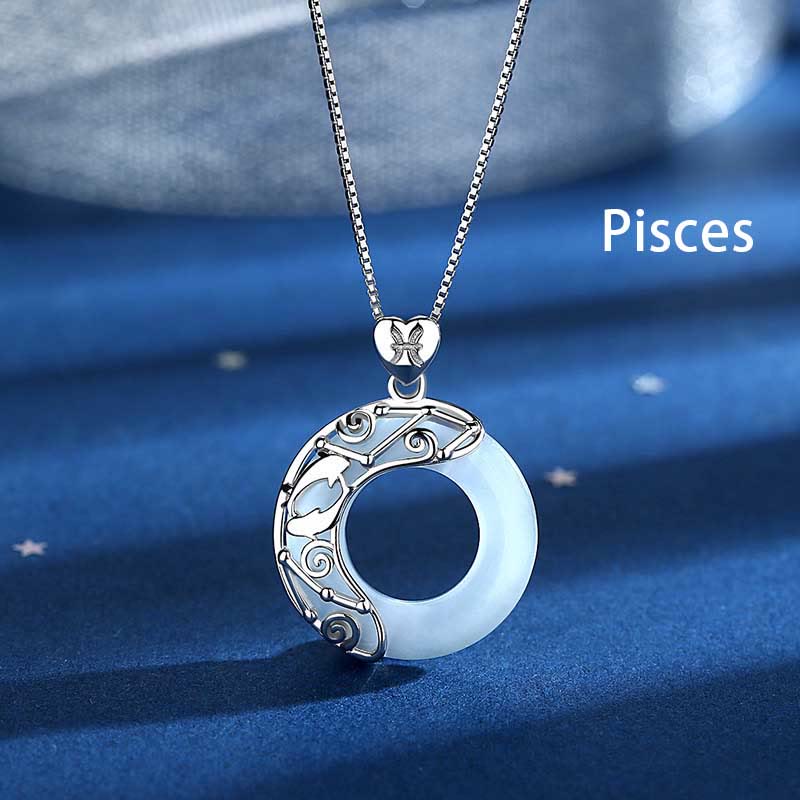 KarmaRipple's 925 Sterling Silver 12 Constellations of the Zodiac Cat's Eye Love Support Pendant Necklace p29