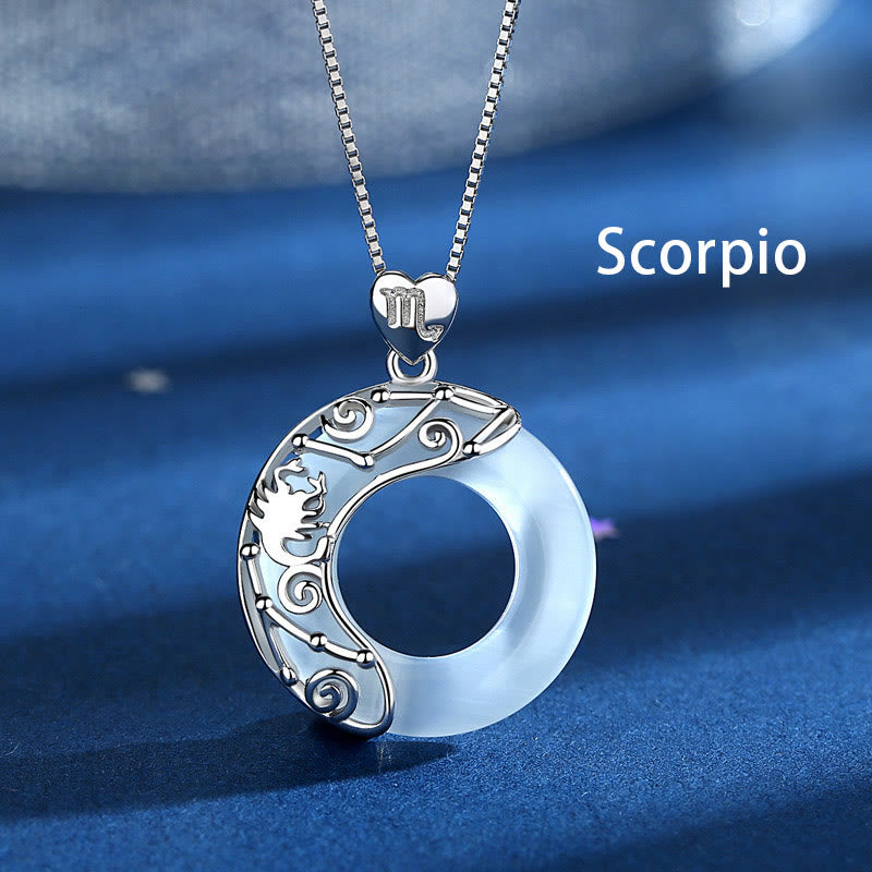 KarmaRipple's 925 Sterling Silver 12 Constellations of the Zodiac Cat's Eye Love Support Pendant Necklace p25
