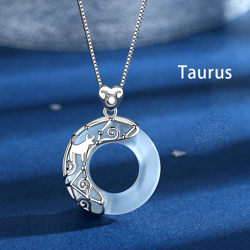KarmaRipple's 925 Sterling Silver 12 Constellations of the Zodiac Cat's Eye Love Support Pendant Necklace p19