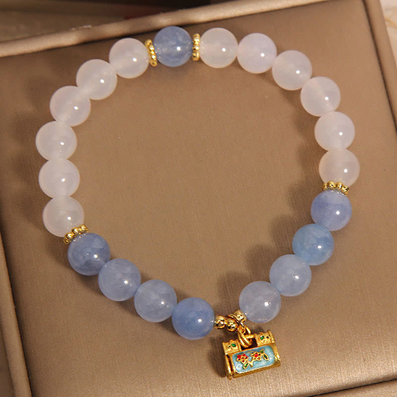 KarmaRipple's Authentic Ivory Agate Aquamarine Protection Bracelet p8