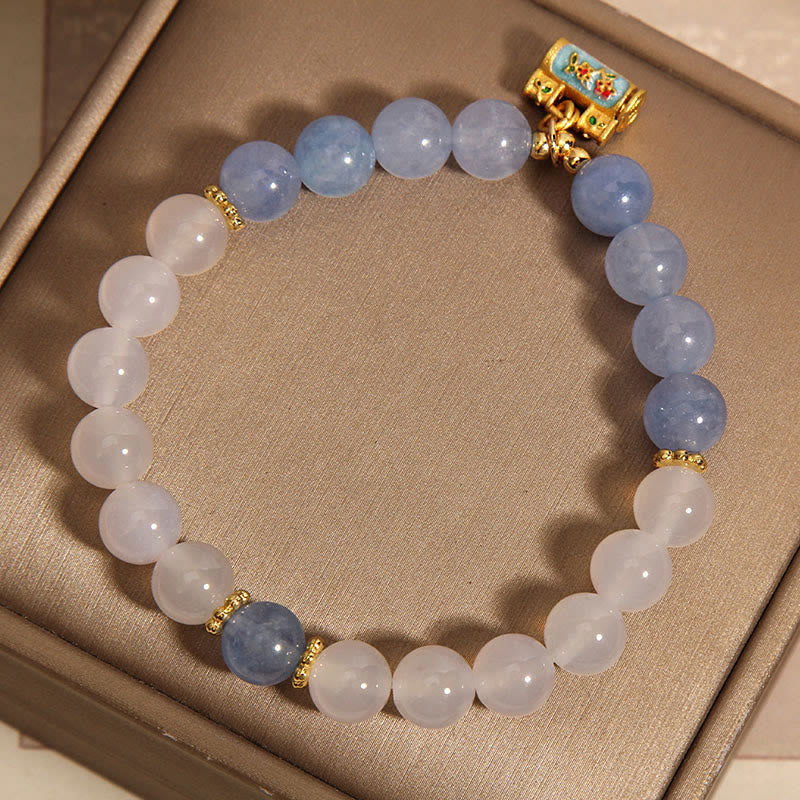 KarmaRipple's Authentic Ivory Agate Aquamarine Protection Bracelet p9