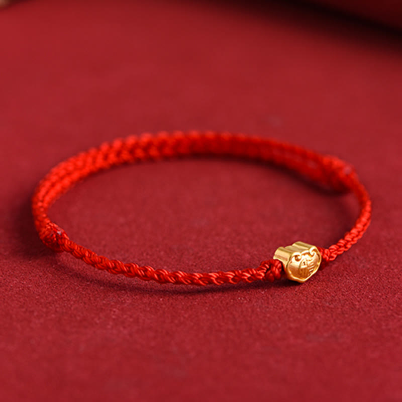 KarmaRipple's 999 Gold Chinese Lock Talisman Fu Character Protection Handmade Rope Bracelet p6