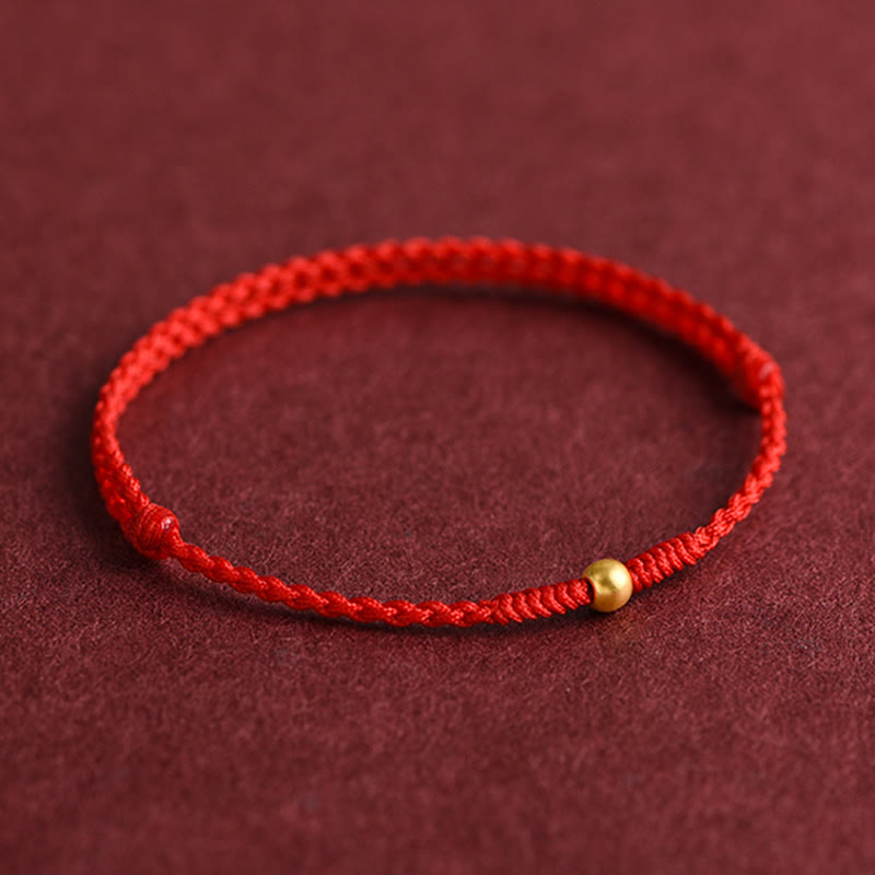 KarmaRipple's 999 Gold One Mini Bead Design Handmade Strength?Braided Rope Bracelet Anklet p8