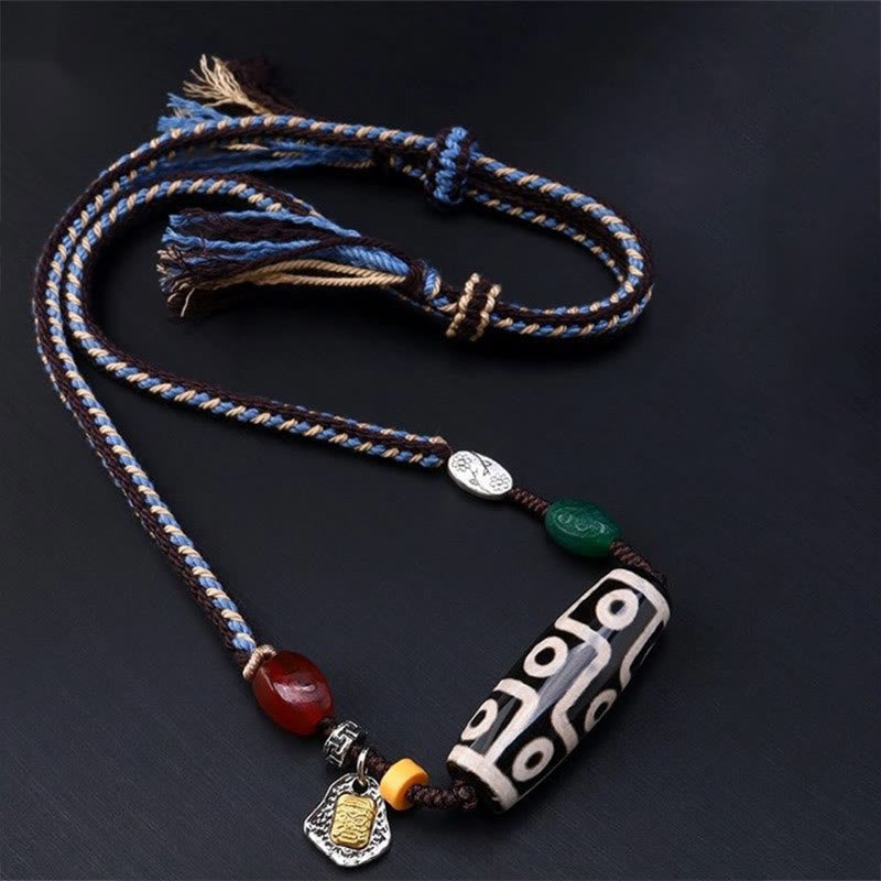 KarmaRipple's Tibetan Nine-eye Dzi Bead Protection Woven Rope Pendant Necklace p9