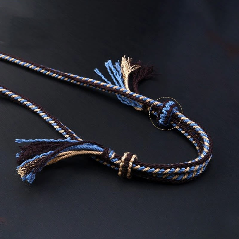 KarmaRipple's Tibetan Nine-eye Dzi Bead Protection Woven Rope Pendant Necklace p3