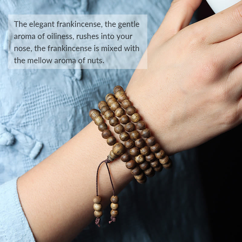 KarmaRipple's 108 Mala Beadwork Huizhou Green Qinan Agarwood Peace Strength Bracelet p9