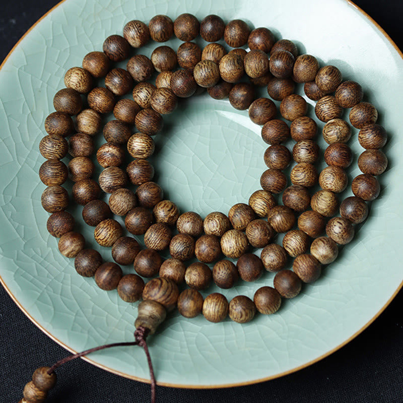 KarmaRipple's 108 Mala Beadwork Huizhou Green Qinan Agarwood Peace Strength Bracelet p2
