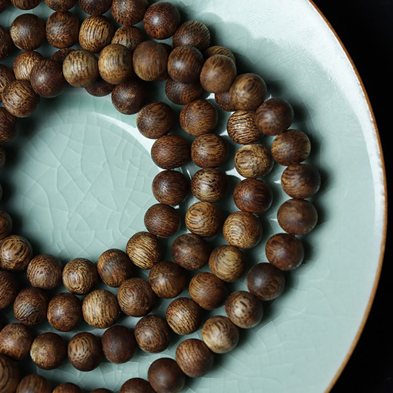 KarmaRipple's 108 Mala Beadwork Huizhou Green Qinan Agarwood Peace Strength Bracelet p10