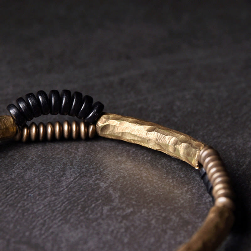 KarmaRipple's Vintage Ebony Wood Bronze Fortune Wealth Handmade Bracelet p9