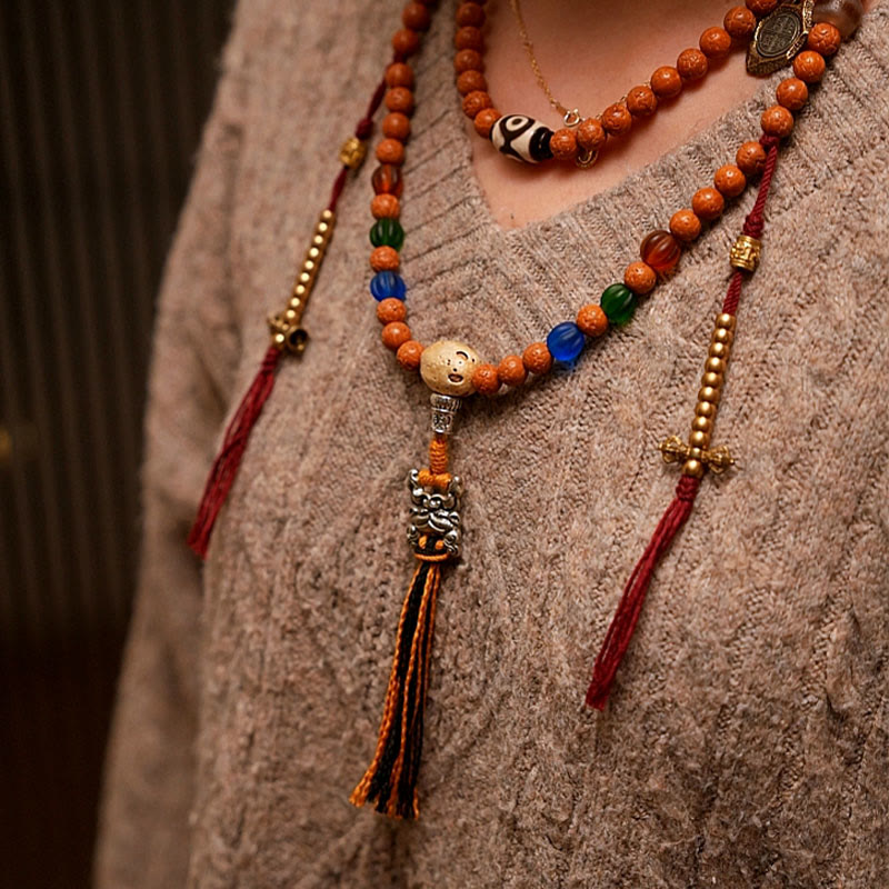 KarmaRipple's Tibet Bodhi Seed 108 Mala Beadwork Wisdom Peace Bracelet Pendant p5