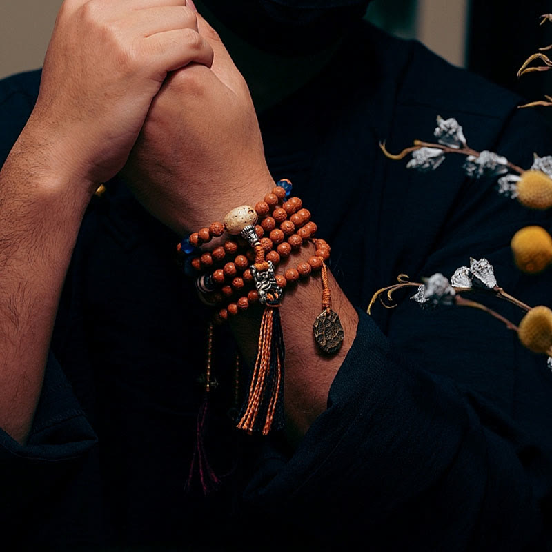 KarmaRipple's Tibet Bodhi Seed 108 Mala Beadwork Wisdom Peace Bracelet Pendant p15