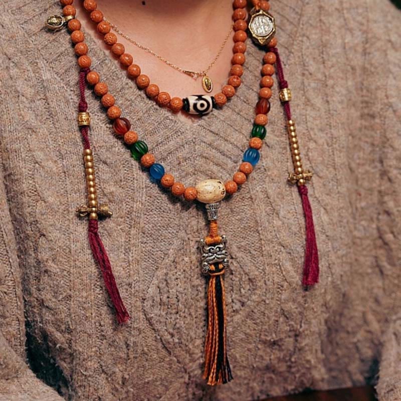 KarmaRipple's Tibet Bodhi Seed 108 Mala Beadwork Wisdom Peace Bracelet Pendant p9