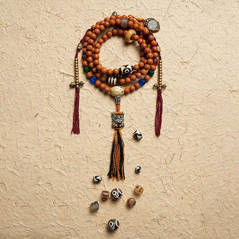 KarmaRipple's Tibet Bodhi Seed 108 Mala Beadwork Wisdom Peace Bracelet Pendant p23