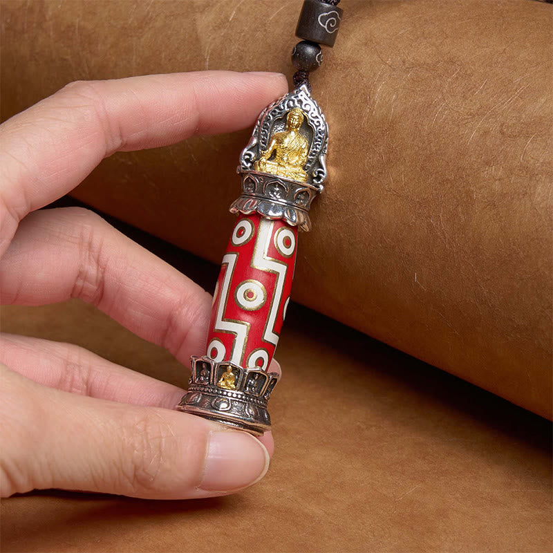 KarmaRipple's Tibetan Medicine Buddha Nine-Eye Dzi Bead Protection Pendant Necklace p8