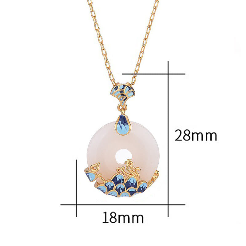 KarmaRipple's Ivory Jade Peace Buckle Mountains And Sea Fortune Pendant Necklace p6