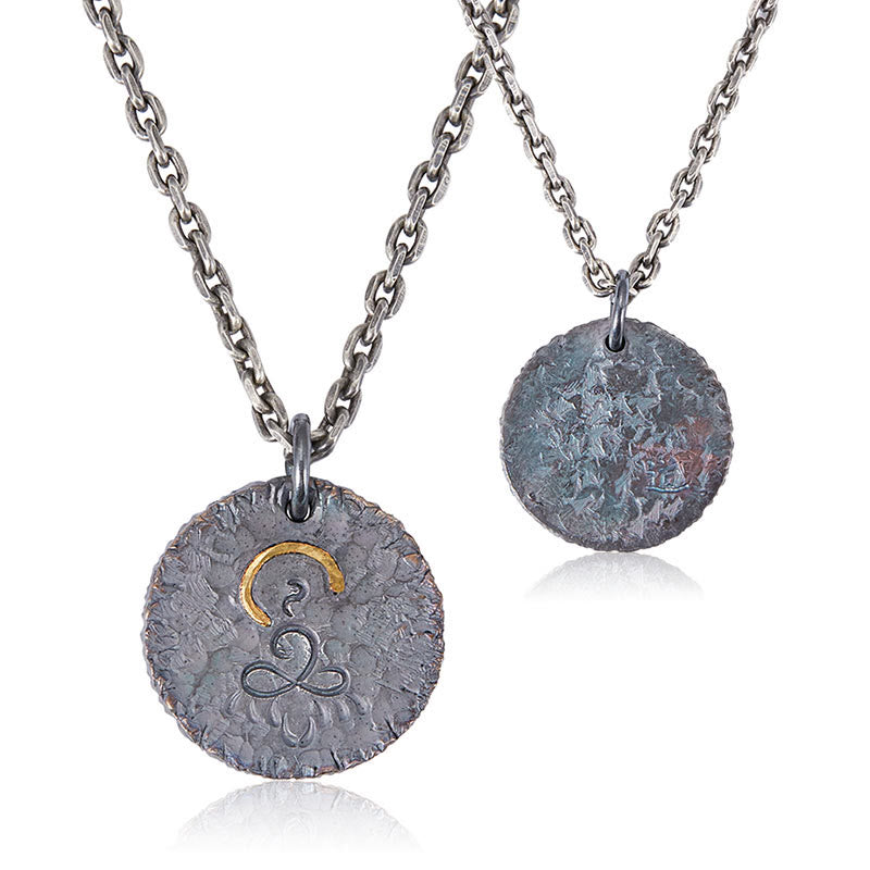 KarmaRipple's 999 Sterling Silver 999 Gold 925 Sterling Silver Buddha Statue Lotus Pendant Necklace p8