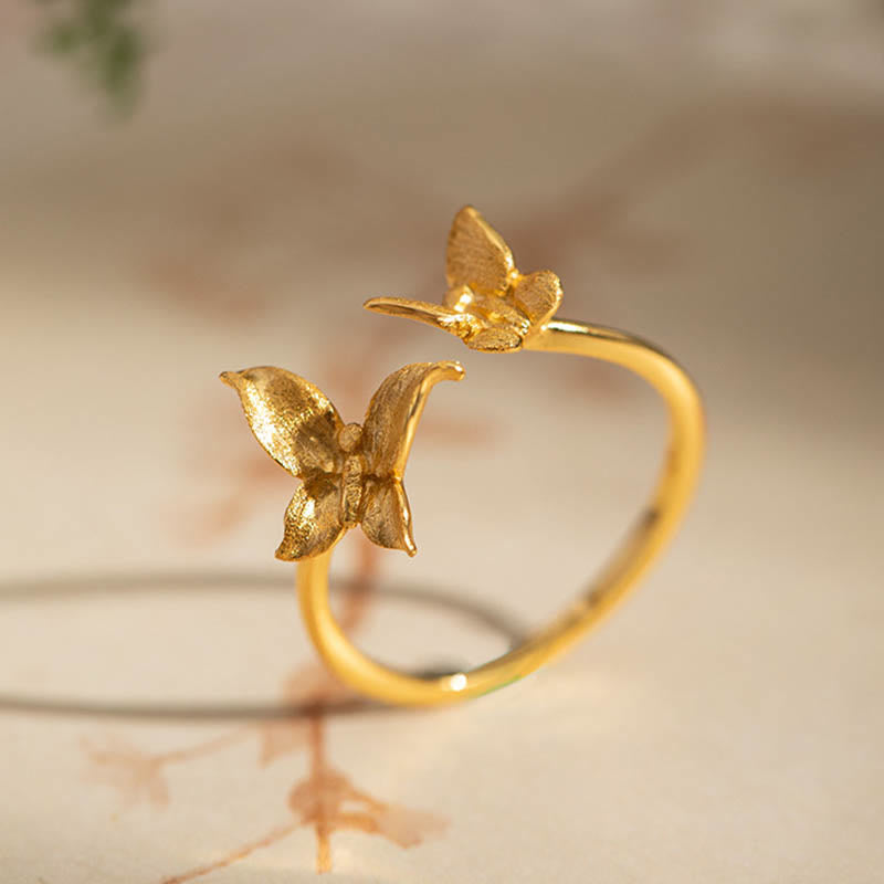 KarmaRipple's 925 Sterling Silver Butterfly Love Ring p1