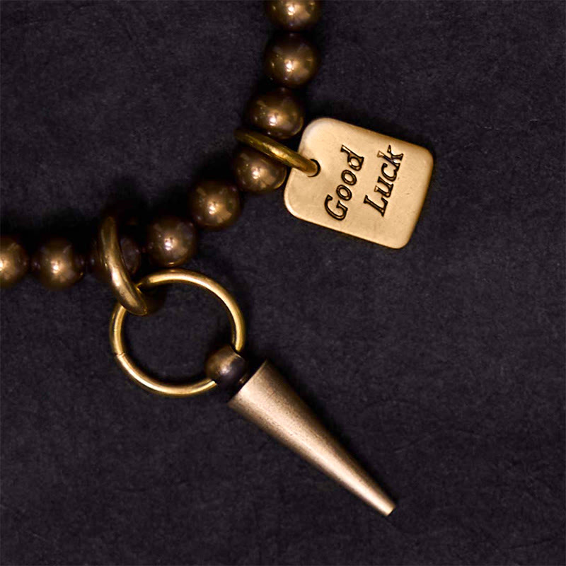 KarmaRipple's Vintage Bronze Brass Beadwork Fortune Balance Bracelet p4