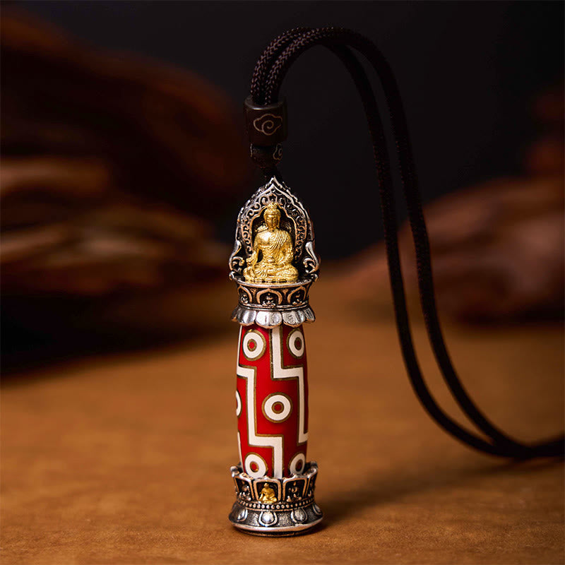 KarmaRipple's Tibetan Medicine Buddha Nine-Eye Dzi Bead Protection Pendant Necklace p10