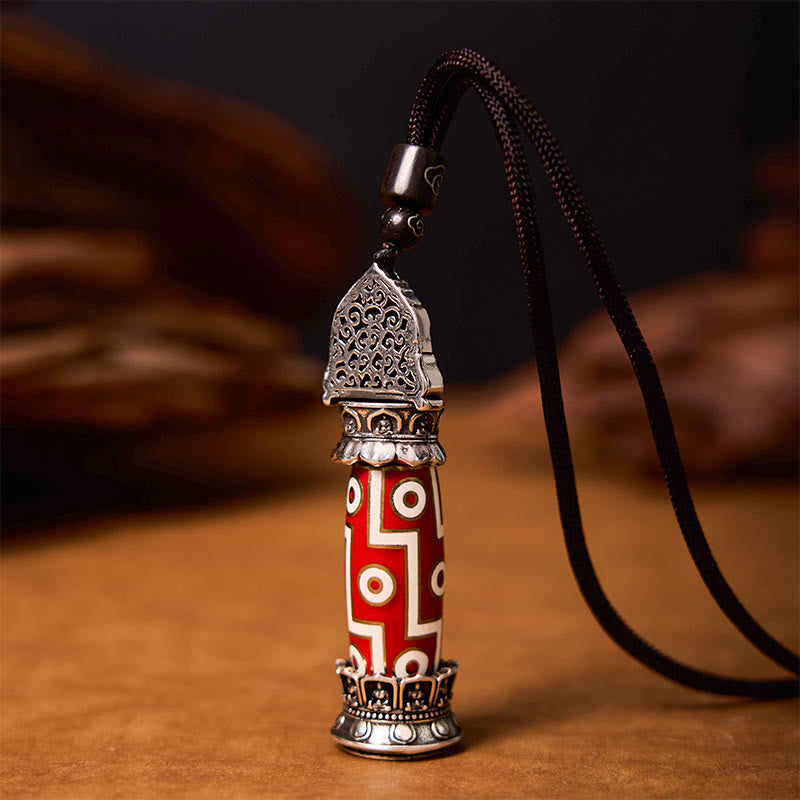 KarmaRipple's Tibetan Medicine Buddha Nine-Eye Dzi Bead Protection Pendant Necklace p4