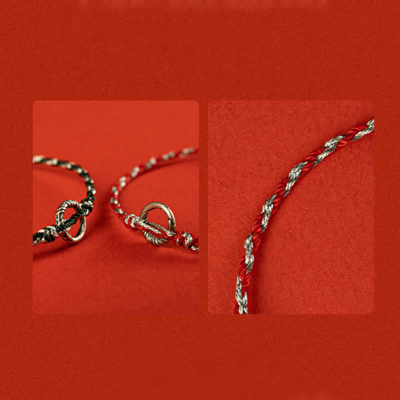 KarmaRipple's 925 Sterling Silver Peace Buckle Fortune String Bracelet p17