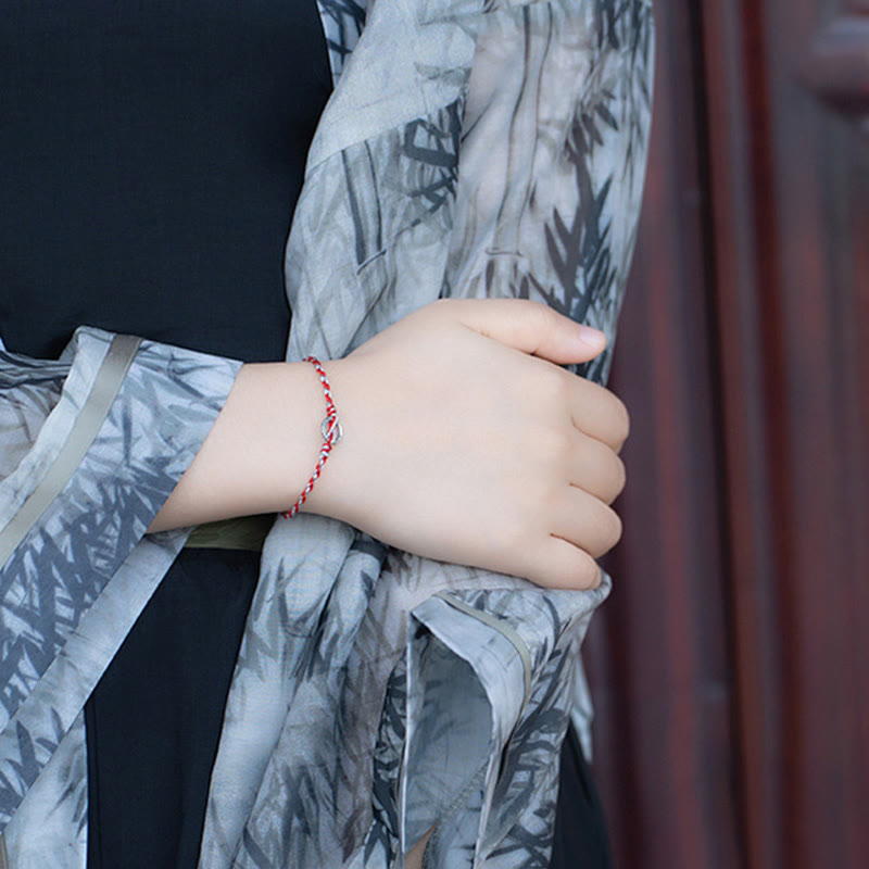 KarmaRipple's 925 Sterling Silver Peace Buckle Fortune String Bracelet p11