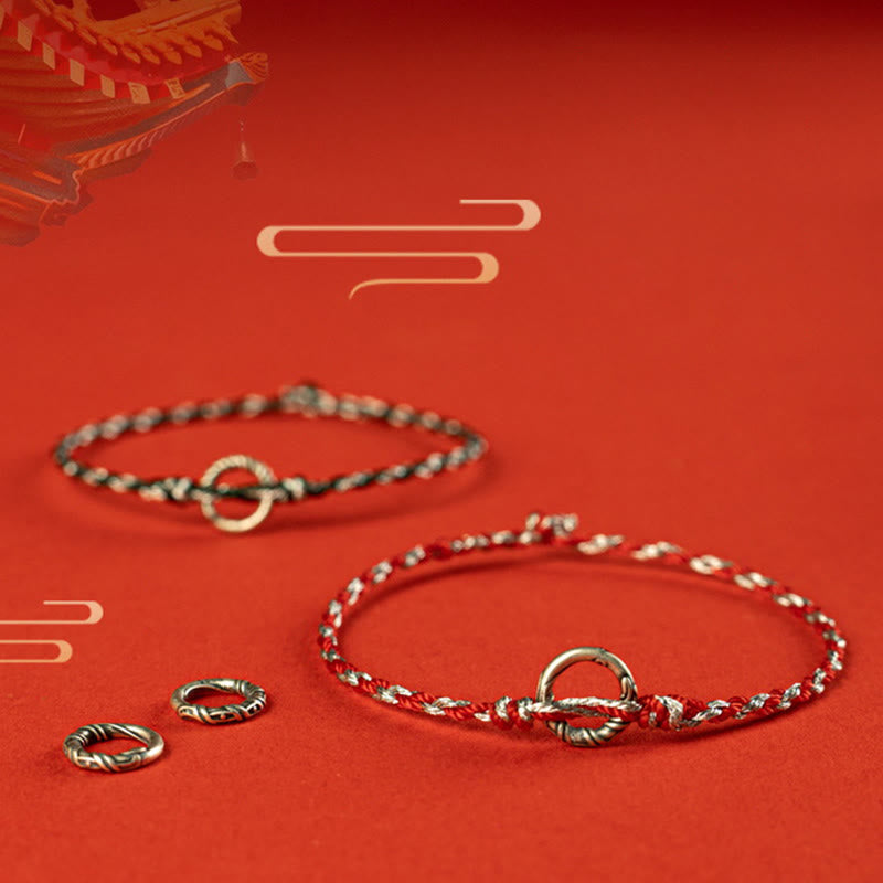 KarmaRipple's 925 Sterling Silver Peace Buckle Fortune String Bracelet p18