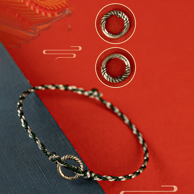 KarmaRipple's 925 Sterling Silver Peace Buckle Fortune String Bracelet p16