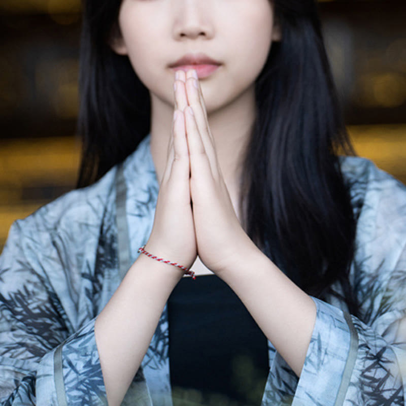 KarmaRipple's 925 Sterling Silver Peace Buckle Fortune String Bracelet p12