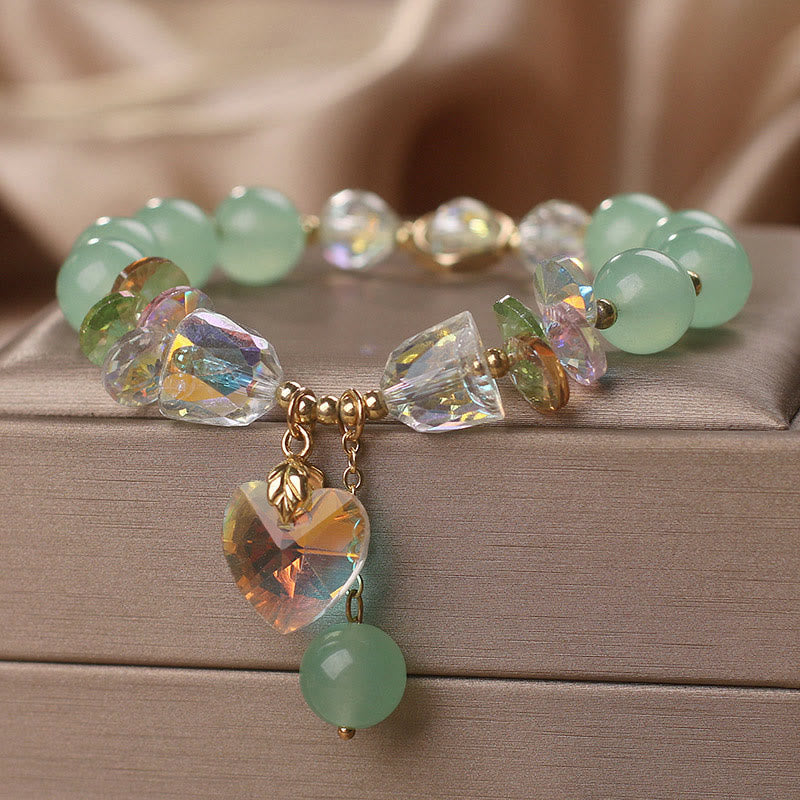 KarmaRipple's Aquamarine Green Gemstone Love Heart Talisman Balancing Bracelet p8