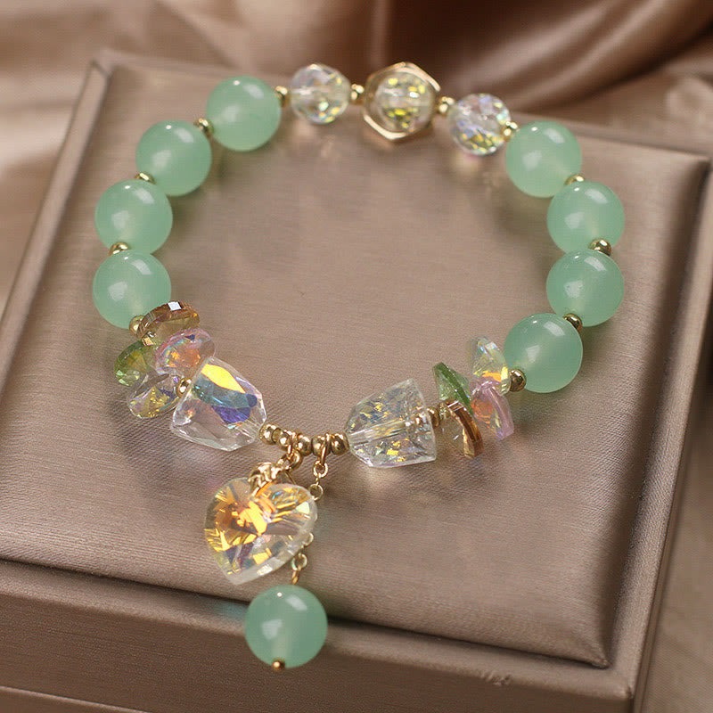 KarmaRipple's Aquamarine Green Gemstone Love Heart Talisman Balancing Bracelet p10