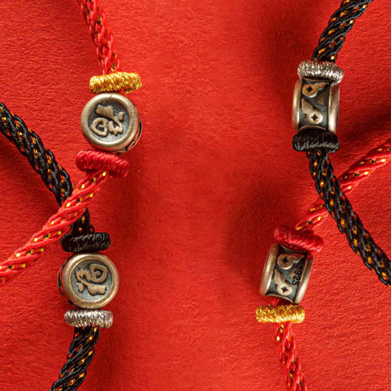 KarmaRipple's Woven String 925 Sterling Silver Fu Character Faith Bracelet p14