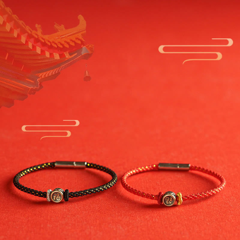 KarmaRipple's Woven String 925 Sterling Silver Fu Character Faith Bracelet p15