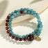 Blue Chalcedony Small Leaf Red Sandalwood(Wrist Circumference: 14-16cm)