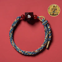 KarmaRipple's Chinese Zodiac Natal Buddha Small Leaf Red Sandalwood Red String Protection Bracelet