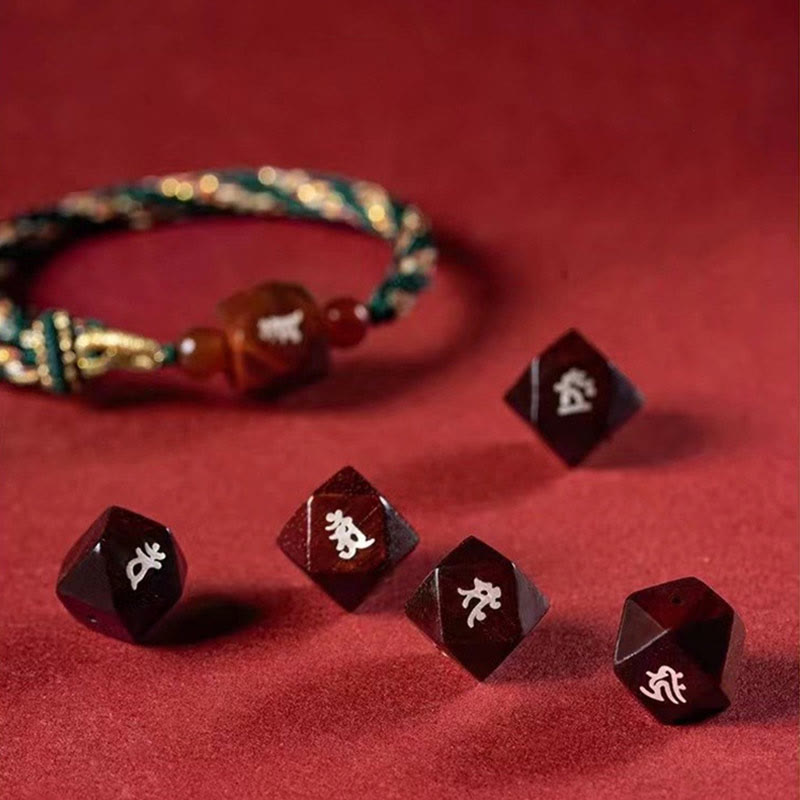 KarmaRipple's Chinese Zodiac Natal Buddha Small Leaf Red Sandalwood Red String Protection Bracelet p18