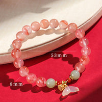 KarmaRipple's South Red Agate Butterfly Orchid Hetian Jade Fortune Bracelet