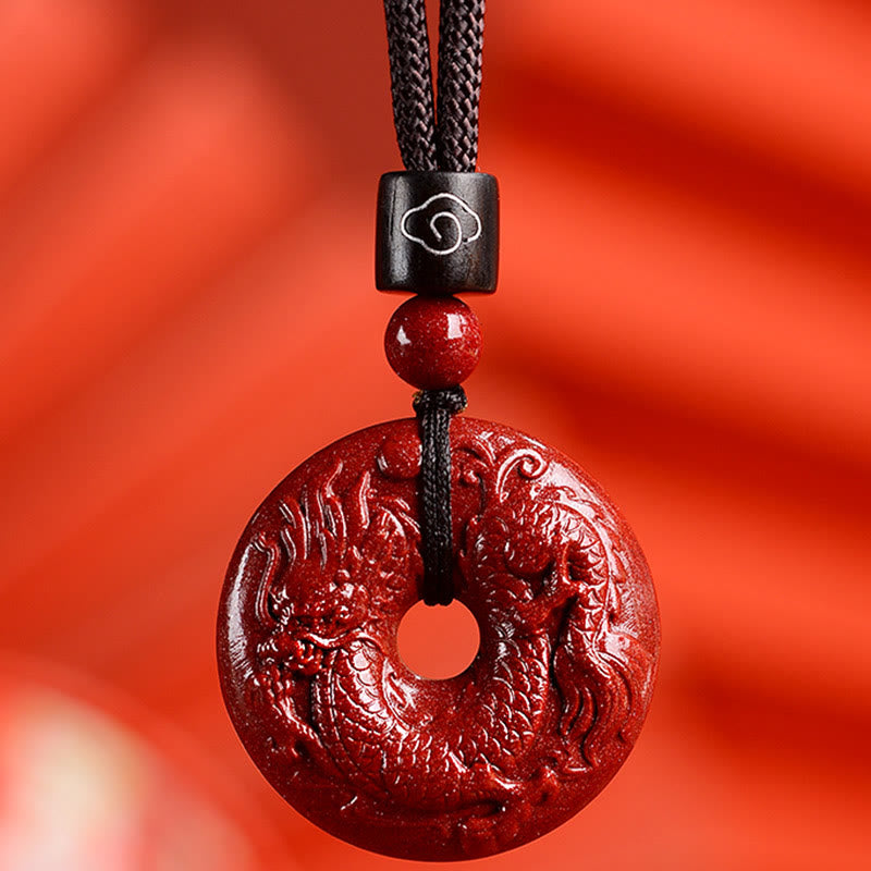 KarmaRipple's Chinese Zodiac Cinnabar Peace Buckle Calm Pendant Necklace p11