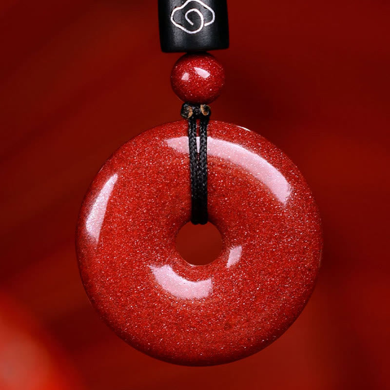 KarmaRipple's Chinese Zodiac Cinnabar Peace Buckle Calm Pendant Necklace p26