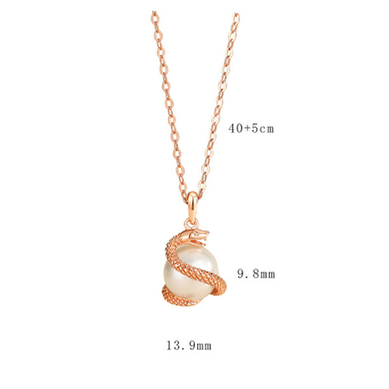 KarmaRipple's 925 Sterling Silver Pearl Year Of The Snake Balance Blessing Pendant Necklace p5