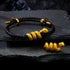 999 Gold Black Leather Cord(Wrist Circumference: 14--20cm)