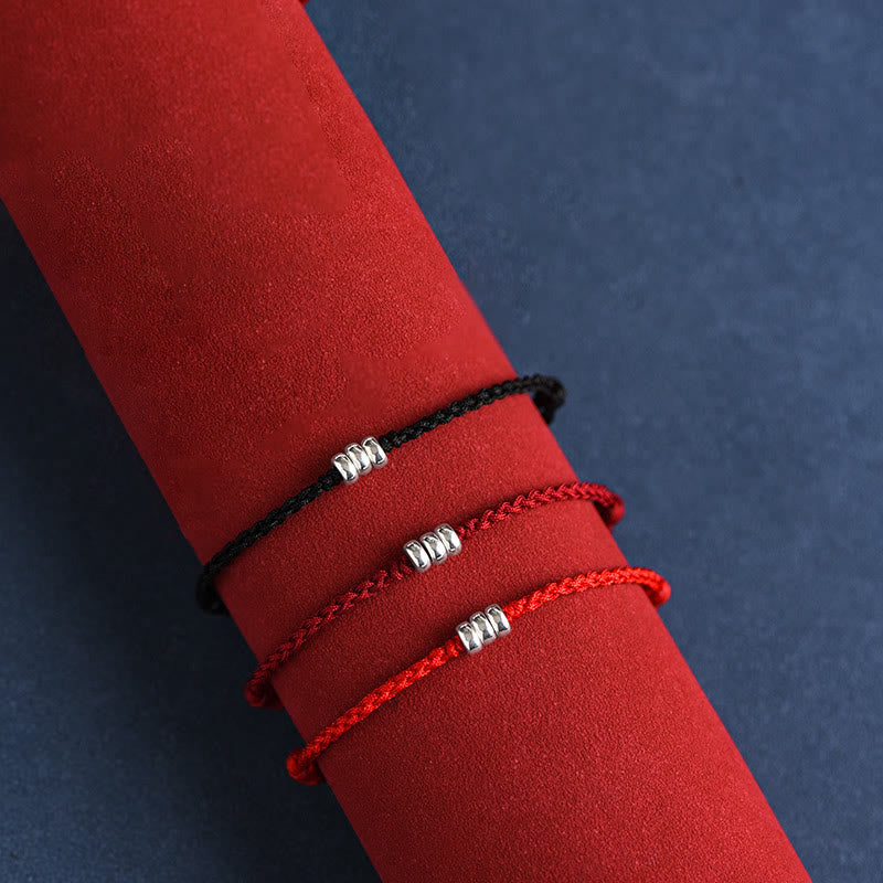 KarmaRipple's 925 Sterling Silver Beadwork Protection Fortune Woven Bracelet Anklet p18