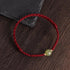 Dark Red Rope / Hetian Jade 14k Gold Beads / Anklet(Circumference 17-30cm)