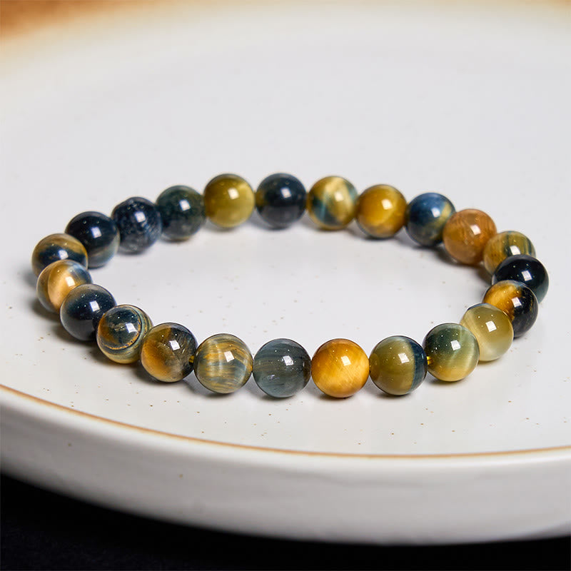 KarmaRipple's Yellow Blue Tiger Eye Courage Bracelet p10