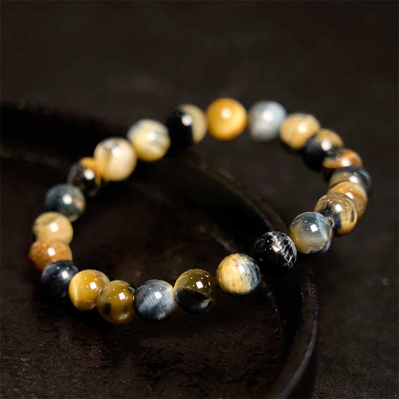 KarmaRipple's Yellow Blue Tiger Eye Courage Bracelet p3