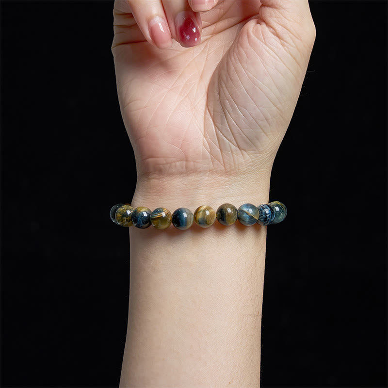 KarmaRipple's Yellow Blue Tiger Eye Courage Bracelet p5