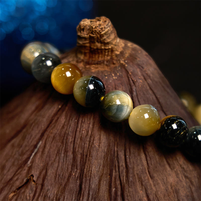 KarmaRipple's Yellow Blue Tiger Eye Courage Bracelet p4