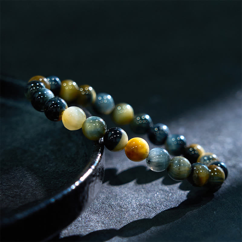 KarmaRipple's Yellow Blue Tiger Eye Courage Bracelet p8