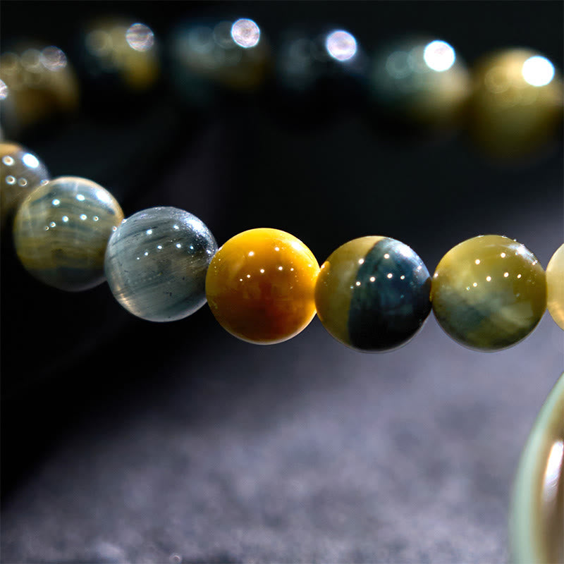 KarmaRipple's Yellow Blue Tiger Eye Courage Bracelet p9